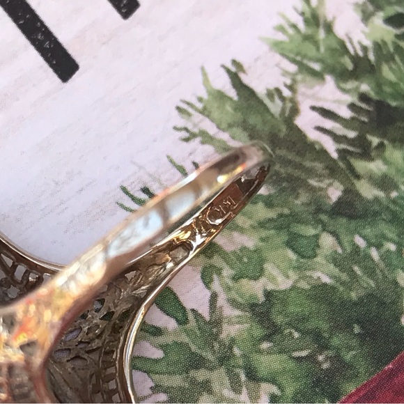 Art Nouveau White Gold 14k
Cameo En Habille Diamond Ring Mine Cut - Picture 9 of 16